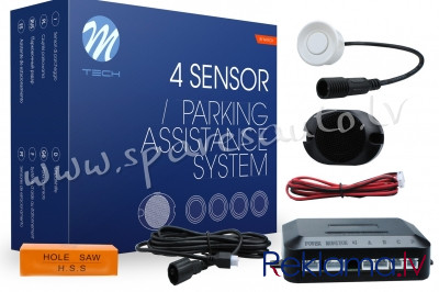 CP6W - Parking assist system - CP6 with buzzer and connectors - white - Parking Sensori Komplekts -  Rīga - foto 1