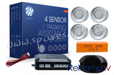 CP7S - Parking assist system - CP7 with buzzer - silver - Parking Sensori Komplekts - UNSORTED PARKI Rīga - foto 1