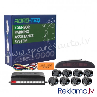 CP8B - 8-sensor parking assist system with digital display - BLACK - Parking Sensori Komplekts - UNS Rīga - foto 1
