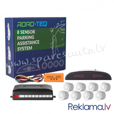 CP8S - 8-sensor parking assist system with digital display - SILVER - Parking Sensori Komplekts - UN Rīga - foto 1
