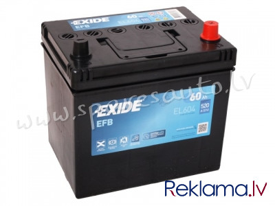 K-EL604 - Akumulators EXIDE EFB EL604 12V 60Ah 520A(EN) 230x173x222 0/1 - Akumulators - UNSORTED AKU Рига - изображение 1