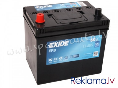 K-EL605 - Akumulators EXIDE EFB EL605 12V 60Ah 520A(EN) 230x173x222 1/1 - Akumulators - UNSORTED AKU Рига - изображение 1