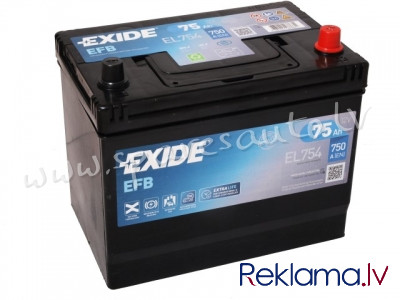K-EL754 - Akumulators EXIDE EFB EL754 12V 75Ah 750A(EN) 270x173x222 0/1 - Akumulators - UNSORTED AKU Рига - изображение 1