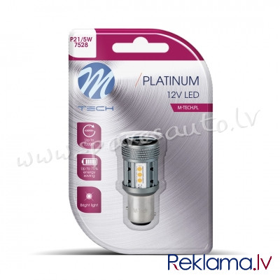 LB853R-01B - Blister M-TECH Platinum LB853R-01B - 1157 P21/5W. 12-24V 1x Dioda LED 12x3030SMD. CANBU Rīga - foto 1
