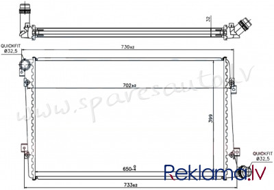 RA65292Q - 'OEM: 1K0121251AK' H=399cm, EDA Cooling - Radiators - VW TOURAN (2003-2006) Рига - изображение 1