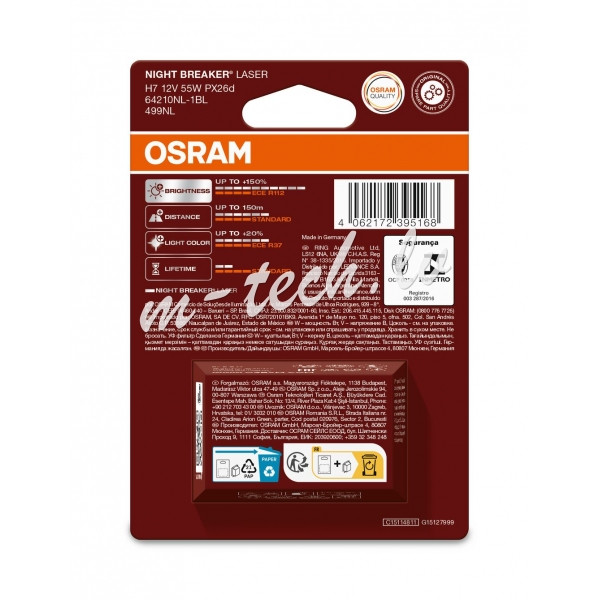 O64210NL-1BL - OSRAM NIGHT BREAKER LASER 64210NL-1BL H7 PX26d 12V 55W Rīga - foto 2
